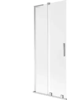 Sprchové dvere MEXEN/S - Velar L dvojkrídlová posuvná vaňová zástena 85 x 150, dekor, chróm 896-085-003-31-01