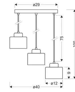 Obývacia izba Závesná lampa WAMA 3xE27 Candellux