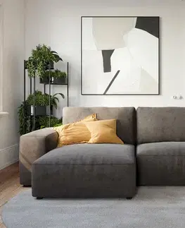 Rohové sedacie súpravy DELIFE Rohová pohovka Lanzo 230x155 cm mikrovlákno khaki-hnedá variabilné ležadlo