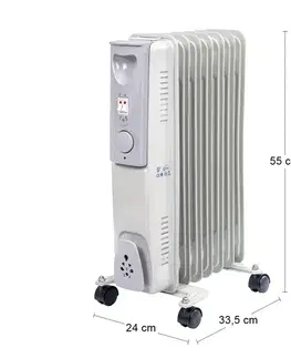 Ohrievače NABBI NB-1001 1500 W elektrický olejový radiátor biela