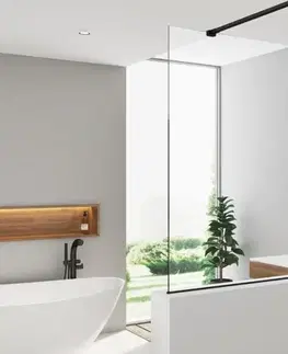 Sprchové dvere Sprchová zástena SAT Walk-in 110x100 cm na zníženú priečku čierna SATBWIS110PRC SATBWIS110PRC