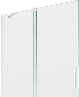 Sprchové dvere MEXEN/S - Velar Dvojkrídlová posuvná vaňová zástena 120 x 150, transparent, biela 896-120-000-01-20