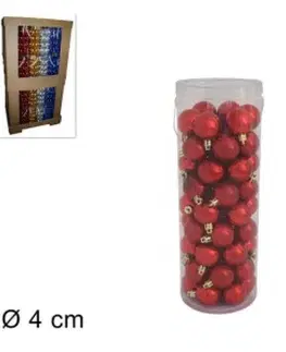 Vianočné ozdoby MAKRO - Gule vianočné 4cm 54ks rôzne farby