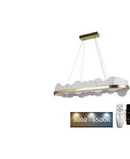 Svietidlá  LED Stmievateľný luster na lanku LED/50W/230V 3000-6500K zlatá + diaľkové ovládanie J6320/C