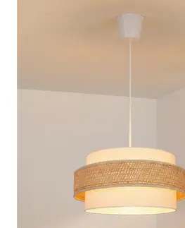 Svietidlá BRILAGI - Závesné svietidlo na lane SPACE 1xE27/60W/230V pr. 40 cm béžové/krémové 8590828052647