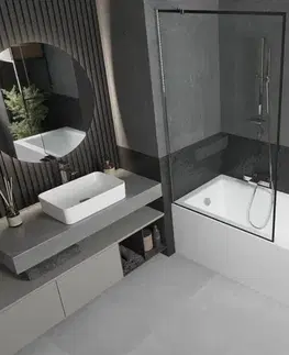 Sprchové dvere MEXEN/S - Next vaňová zástena FIX 100 x 150, čierna dekor, chróm 895-100-000-00-70-01