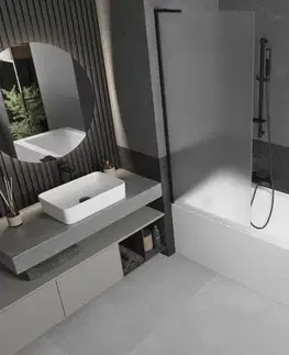 Sprchové dvere MEXEN/S - Next L vaňová zástena FIX 80 x 150, dekor, čierna 895-080-000-03-30-70