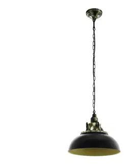 Svietidlá Eglo 79463 - Luster na reťazi PETRITOLI 1xE27/60W/230V čierna 79463