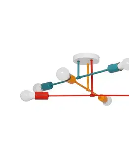 Svietidlá  Prisadený luster CAMBRIDGE 6xE27/20W/230V modrá/červená/oranžová W-2022/6 MIX II/H