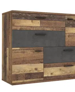 Komody do spálne Komoda Skive Old Wood Vintage/betón