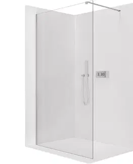 Sprchové dvere CERANO - Sprchová zástena Walk-in Onyx Cube Ľ/P - 8 mm - hranatá vzpera - chróm, transparentné sklo - 160x200 CER-8050BD690