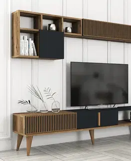 Obývacie steny TV skrinka / Obývacia stena Milan TV - Walnut, Anthracite