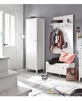 Predsieňové steny KONDELA Olje 80 vešiakový panel biela