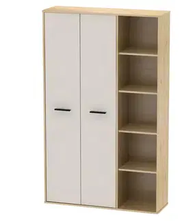 Regály a poličky KONDELA Maurus MA52 New policová skriňa dub artisan / kašmír