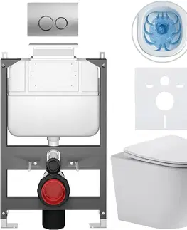 Záchody CERANO - Kompletný WC set Basic/Cesso - biela lesklá - WC tlačidlo Dualo/Strieborná - ovládanie zhora - predstenová inštalácia - 49x36 CER-8050BD85935