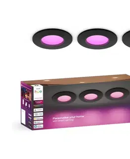 LED osvetlenie Philips - Sada 3× stmievateľných LED RGBW kúpeľňových podhľadových svietidiel Hue SLIM LED/8,3W/230V IP44 8721103109293