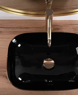 Umývadlá REA - Umývadlo na dosku Belinda BLACK GOLD BRUSH REA-U8780