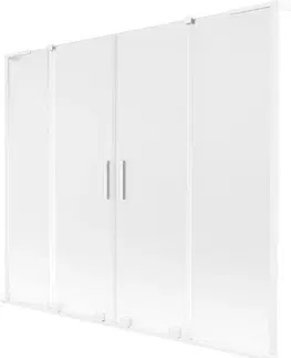 Sprchové dvere MEXEN/S - Velar L Duo dvojkrídlová posuvná vaňová zástena 170 x 150, dekor, biela 896-170-003-32-20