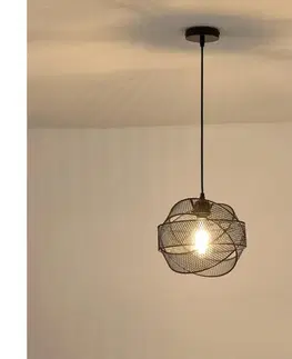 Svietidlá Eurolamp Luster na lanku 1xE27/40W/230V čierna 144-46013