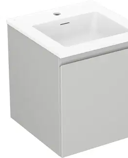 Kúpeľňový nábytok MEXEN/S - Orio kúpeľňová skrinka 45 cm s umývadlom Otis, 1 šuplík, šedá mat/biela mat 91A10-04547-1-BF62-W18M01