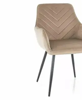 Kuchynské a jedálenské stoličky Signal Jedálenská stolička FIG VELVET | béžová
