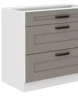 Kuchynské skrinky stojace Kuchynská skrinka Luna claygrey/biela 80D 3S BB