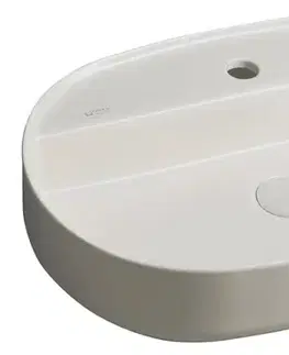 Umývadlá ISVEA - INFINITY OVAL keramické umývadlo na dosku, 60x40cm, Ivory 10NF65060-2K