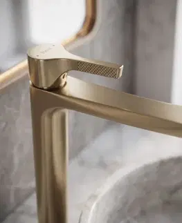 Kúpeľňové batérie REA - Umývadlová batéria PREMIUM Maxim Brush Gold High REA-B8951