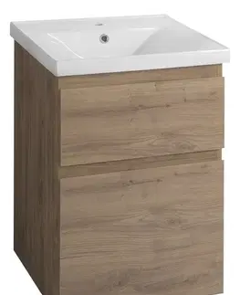 Kúpeľňový nábytok AQUALINE - ALTAIR umývadlová skrinka 52x72,5x45cm, dub emporio AI355