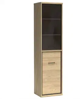 Vitríny v podkrovnom štýle Vitrína M4 Mediolan Natural Hikora