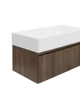 Kúpeľňový nábytok Kúpeľňová skrinka s umývadlom SAT Evolution 78x30x44,8 cm orech mat SATEVO80NAU2 SATEVO80NAU2
