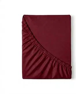 Plachty Kvalitex Saténové prestieradlo s gumou vínová, 180 x 200 cm