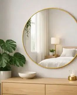 Dekorácie a bytové doplnky Okrúhle dekoratívne zrkadlo FI80 GOLD
