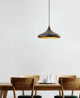 Svietidlá Závesný luster Barek - 11546, čierna/medená