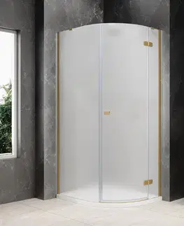 Sprchové dvere POLYSAN - GLOBE GOLD MATT štvrťkruhová sprchová zástena 900x1000, matné sklo, pravé GB2910MRG