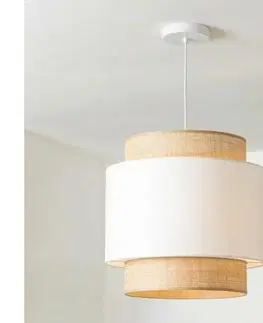Svietidlá BRILAGI - LED luster na lanku CERIA 1xE27/40W/230V pr. 30 cm béžová/biela EG300171+EG781085