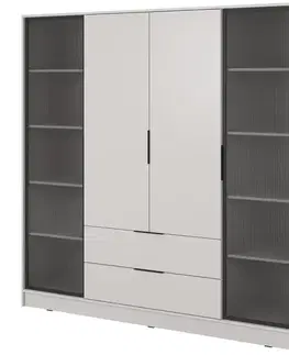 Šatníkové skrine Skriňa Kelly 4D RD cashmere s LED
