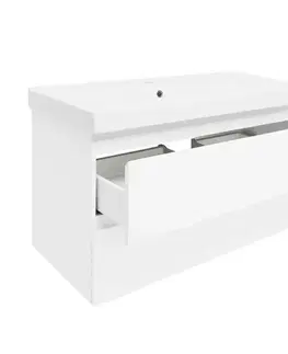 Kúpeľňový nábytok Kúpeľňová skrinka s umývadlom SAT B-Way 99x50x45 cm biela lesk BWAY2100WU1BI BWAY2100WU1BI