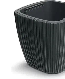 Kvetináče a truhlíky DBOS300-419U plastový kvetináč 29 cm tmavosivá
