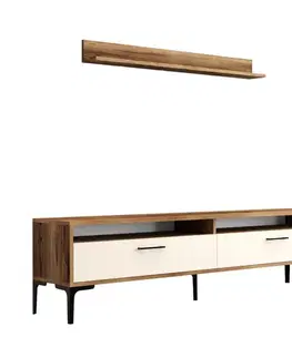 Obývacie steny TV skrinka / Obývacia stena Istanbul - Walnut, Cream