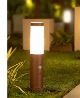 Záhradné lampy BRILAGI - Vonkajšia lampa so senzorom NOVA 1xE27/15W/230V 40 cm IP44 hnedá FG-KH142PSH-40-SEN-RUST