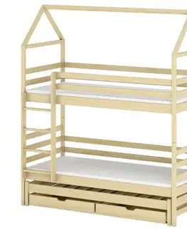 Poschodové postele Posteľ Domček Dalia 80x160 borovica
