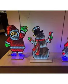 Vianočné osvetlenie Kinekus Svetlo vianočné postavička LED Santa/snehuliak/škriatok zrkadlový efekt