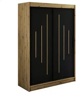 Šatníkové skrine Skriňa Halifax Y 150 Dub Artisan/čierna