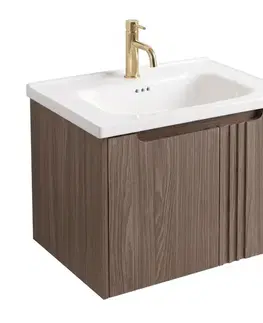 Kúpeľňový nábytok REA - Kúpeľňová skrinka s umývadlom Rivo DB86-60L-1 Dark 60cm REA-M0604
