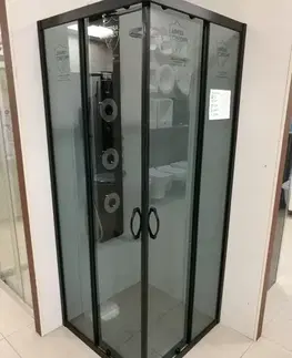 Sprchovacie kúty KERRA - Sprchová kabína Tiara Square 90x90 štvorcová (čierna) 5907548109392