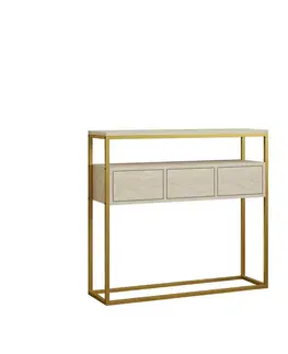 Konferenčné stolíky Odkladací stolík Guarda Travertine and Gold