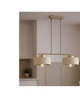 Svietidlá BRILAGI - Závesný luster na lanku SPRING 2xE27/60W/230V béžová/zlatá 76-005B