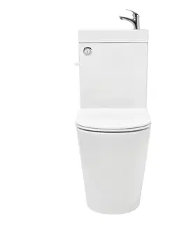 Záchody WC kombi komplet s umývátkem včetně ventilu SAT Brevis vario odpad SATBRE34 SATBRE34