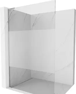 Sprchové dvere MEXEN/S - Kioto L Sprchová zástena WALK-IN 70 x 200, transparent/dekor, chróm 800-070-103-01-35